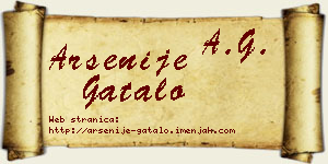 Arsenije Gatalo vizit kartica